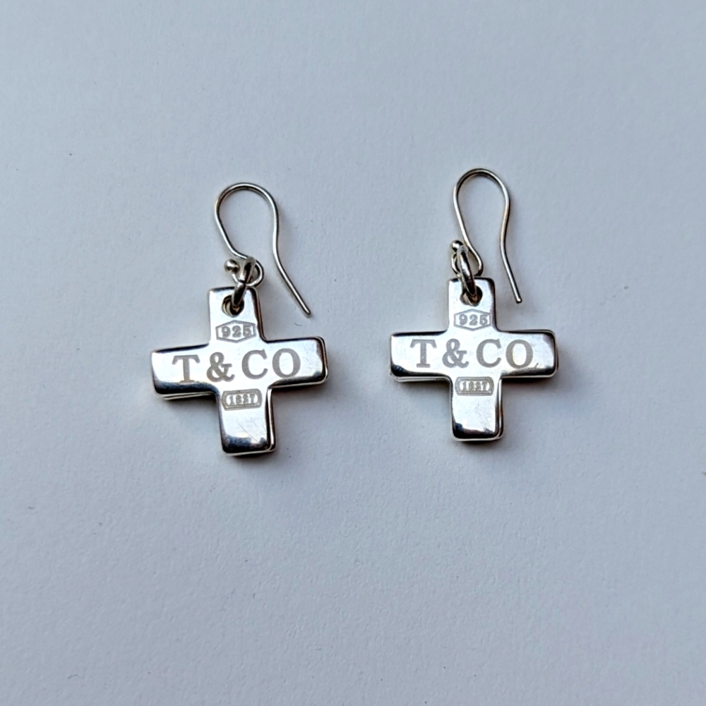 Tiffany double cross earrings
